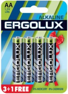 Купить Батарейка Ergolux LR6 BL3+1 Alkaline LR6/AA, 1,5 В, 2700 мА.ч, 4 шт в упаковке (12866) - X-961533 из реестра по лучшей цене