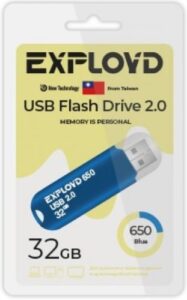 Купить Накопитель USB 2.0 32GB Exployd EX-32GB-650-Blue 650, синий - X-889861 из реестра по лучшей цене