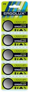 Купить Батарейка Ergolux CR2025-BP5 CR2025, 3 В, 150 мА.ч, 5 шт в упаковке (12050) - X-986401 из реестра по лучшей цене