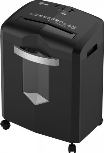 Артикул: X-1042761 - Уничтожитель бумаг Cactus CS-SH-12-20-4X12H черный (секр.P-4)/фрагменты/12лист./20лтр./скрепки/скобы/пл.карты - фото