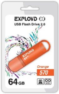 Купить Накопитель USB 2.0 64GB Exployd 570 оранжевый - X-798510 из реестра по лучшей цене