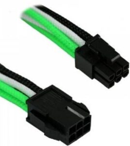 Купить Переходник Nanoxia NXP683EGWS 6-pin PCI-E в 8-pin (6+2), 30см, индивидуальная оплетка, зеленый/белый/черный - X-818520 из реестра по лучшей цене