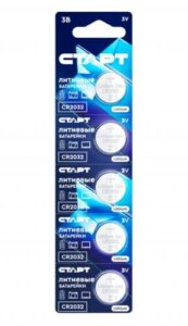 Купить Батарейка Старт CR2032 - BL5 3 В, 5 шт. на блистере - X-1069264 из реестра по лучшей цене
