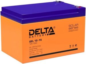 Купить Батарея Delta GEL 12-15 аккумуляторная, 12В, 15Ач, F2 - X-996503 из реестра по лучшей цене