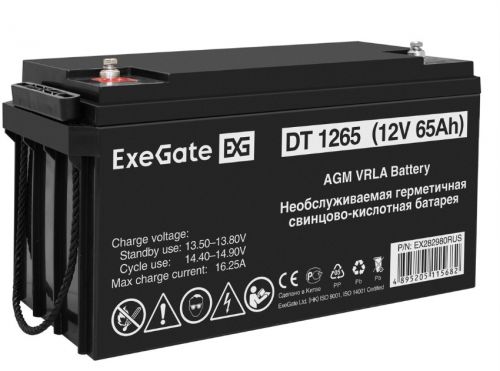 Артикул: X-1046248 - Батарея аккумуляторная Exegate DT 1265 EX282980RUS (12V 65Ah