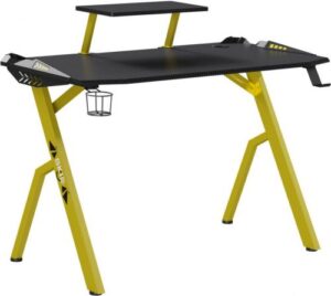 Купить Стол компьютерный Skyland SKILL CTG-001 00-07066862 чёрно-жёлтый (1200 x 600 x 750 мм, МДФ, металл, карбон) - X-874272 из реестра по лучшей цене