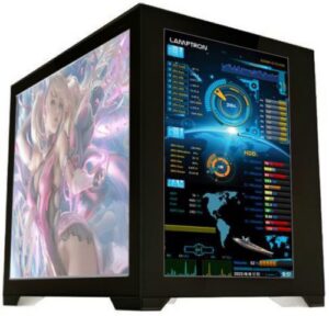 Купить Корпус ATX Lamptron CSM377 черный, без БП, боковая и фронтальная панели с ЖК экранами, USB 3.0, 2*USB 2.0, audio - X-1028041 из реестра по лучшей цене