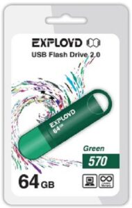 Купить Накопитель USB 2.0 64GB Exployd 570 зелёный - X-798508 из реестра по лучшей цене
