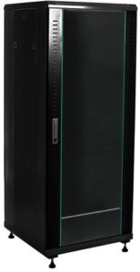 Купить Шкаф напольный 19", 38U W&T C3860100BWTWOF 600x1000 мм, передняя дверь стекло, задняя перф., цвет чёрный. Без вент. - X-821103 из реестра по лучшей цене