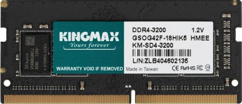 Артикул: X-890175 - Модуль памяти SODIMM DDR4 4GB Kingmax KM-SD4-3200-8GS 3200MHz CL17 260-pin 1.2В dual rank RTL - фото
