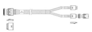 Купить Кабель JPC P5251DR01000-1 OCuLink x8 80P (прямой Straight Type) -TO- 2x OCuLink x4 42P (прямой Straight Type) , 85 Ohm, L:100cm (C11211) - X-1083133 из реестра по лучшей цене