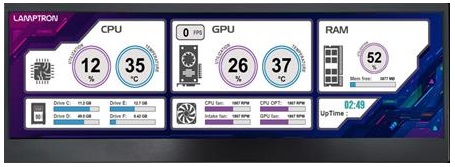 Артикул: X-1002390 - Дисплей Lamptron LAMP-HM126T HM126 Touch Hardware RealTime Monitoring-12.6" - фото