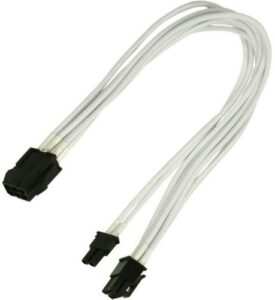 Купить Переходник Nanoxia NXP683EW 6-pin PCI-E в 8-pin (6+2), 30см, индивидуальная оплетка, белый - X-818521 из реестра по лучшей цене