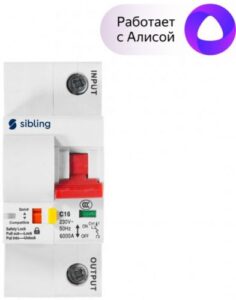 Купить Автоматический выключатель Sibling Powerswitch-A16 умный (с расходомером) однополюсной - X-872683 из реестра по лучшей цене