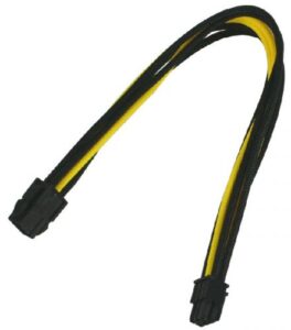 Купить Удлинитель Nanoxia NX6PV3ESG 6-pin PCI-E, 30см, индивидуальная оплетка, черный/желтый - X-818517 из реестра по лучшей цене