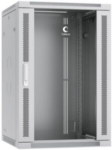 Купить Шкаф настенный 19", 18U Cabeus SH-05F-18U60/60-R 600x600x901mm (ШхГхВ) дверь стекло, цвет серый (RAL 7035) - X-870440 из реестра по лучшей цене