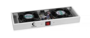 Купить Вентиляторный модуль Cabeus TRAY-FAN2 с 2-я вентиляторами для установки в настенные шкафы серии SH-05F, цвет серый (RAL7035) - X-1042160 из реестра по лучшей цене