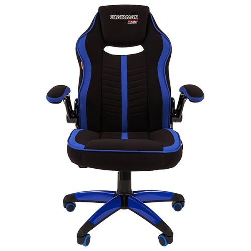 Артикул: X-899463 - Кресло игровое Chairman Game 19 ткань черн./синий н.п. - фото