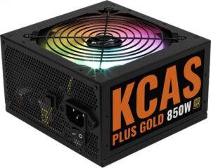 Купить Блок питания ATX AeroCool KCAS PLUS GOLD 850W 4710562759228 850W, APFC, Fan ARGB 12cm, 80+ Gold - X-842470 из реестра по лучшей цене