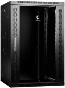 Купить Шкаф настенный 19", 18U Cabeus SH-05F-18U60/60-R-BK 600x600x901mm (ШхГхВ) дверь стекло, цвет черный (RAL 9004) - X-870447 из реестра по лучшей цене