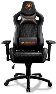 Купить Кресло игровое Cougar Armor S black, экокожа, регулируемый угол наклона, механизм качания - X-669841 из реестра по лучшей цене