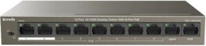 Купить Коммутатор неуправляемый Tenda TEF1110P-8-63W 8x10/100 PoE+(PoE бюджет 58W), 2x10/100 - X-978434 из реестра по лучшей цене