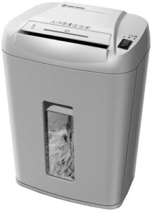 Купить Уничтожитель бумаг New United RT-10M авт., 4 ур-нь cекрет./(P-5), фрагмент 2х12мм, 12 лист., скобы, скрепки, кредит. карты, выдвижная корзина 27 литр. - X-692391 из реестра по лучшей цене