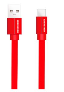 Купить Кабель интерфейсный More Choice K20a USB 2.1A для Type-C плоский нейлон 1м Red - X-1013032 из реестра по лучшей цене