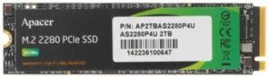 Купить Накопитель SSD M.2 2280 Apacer AP2TBAS2280P4U-1 AS2280P4U 2TB PCIe Gen3x4 3500/3000MB/s IOPS 700K/680K MTBF 1.8M 1300TBW Retail - X-1003348 из реестра по лучшей цене