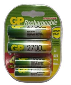 Купить Аккумулятор GP 270AA/100AAAHC 2700mAh 4шт size AA + 1000mAh 4шт size AAA - X-505836 из реестра по лучшей цене