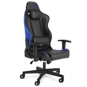 Купить Кресло игровое WARP SG чёрно-синее (экокожа, алькантара, регулируемый угол наклона, механизм качания) - X-802259 из реестра по лучшей цене