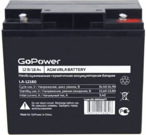 Купить Аккумулятор GoPower LA-12180 00-00016677 свинцово-кислотный 12V 18Ah (1/2) - X-1013416 из реестра по лучшей цене