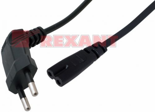 Артикул: X-584684 - Кабель питания Rexant 11-1104 (угловая вилка) 2x0.75мм 1.5М - фото