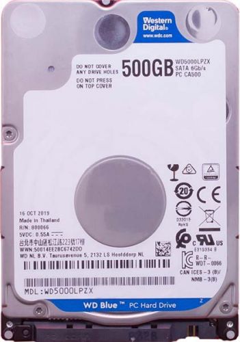 Артикул: X-874262 - Жесткий диск 500GB SATA 6Gb/s Western Digital WD5000LPZX WD Blue 2.5" 5400rpm 128MB - фото