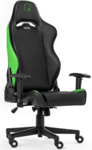 Купить Кресло игровое WARP SG чёрно-салатовое (экокожа, алькантара, регулируемый угол наклона, механизм качания) - X-802260 из реестра по лучшей цене