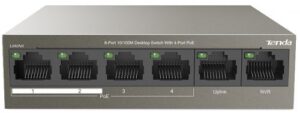 Купить Коммутатор неуправляемый Tenda TEF1106P-4-63W 4x10/100 PoE+(PoE бюджет 63W), 2x10/100 - X-914744 из реестра по лучшей цене