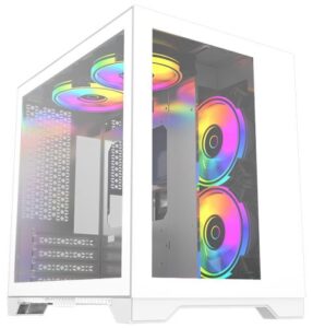 Купить Корпус mATX Powercase Vision Micro белый, без БП, боковая и передняя панель из закаленного стекла - X-951029 из реестра по лучшей цене