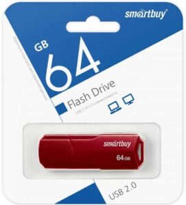 Купить Накопитель USB 2.0 64GB SmartBuy SB64GBCLU-BG Clue, бордовый - X-890042 из реестра по лучшей цене