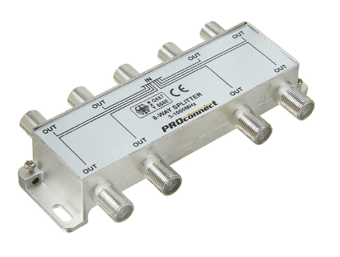 Артикул: X-829385 - Сплиттер PROconnect 05-6025 ТВ х 8 под F разъём 5-1000 МГц - фото
