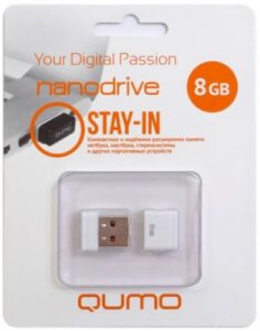 Купить Накопитель USB 2.0 8GB Qumo QM8GUD-NANO-W Nano, белый - X-901393 из реестра по лучшей цене