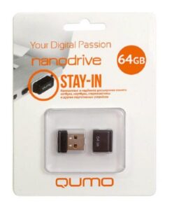 Купить Накопитель USB 2.0 64GB Qumo QM64GUD-NANO-B Nano, чёрный - X-889983 из реестра по лучшей цене