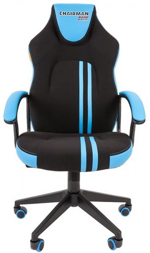 Артикул: X-803177 - Кресло игровое Chairman game 26 черн.голубой - фото
