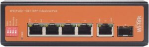 Купить Коммутатор неуправляемый Wi-Tek WI-PS206GF-I 4 PoE портов 100Base-T IEEE802.3at/af +1000Base-T+1 SFP, Watchdog, VLAN, IP30, питание 48-55V - X-920230 из реестра по лучшей цене