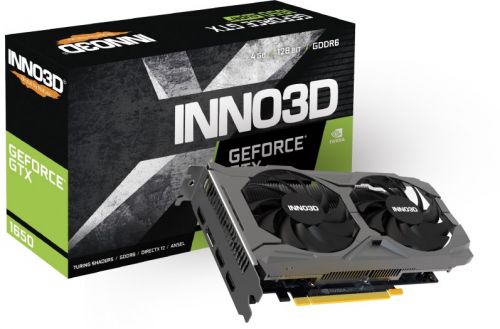 Артикул: X-1076806 - Видеокарта PCI-E Inno3D GeForce GTX 1650 TWIN X2 OC V3 (N16502-04D6X-171330N) 4GB GDDR6 128bit 12nm 1485/12000MHz HDMI/3*DP RTL - фото