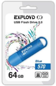 Купить Накопитель USB 2.0 64GB Exployd 570 синий - X-798512 из реестра по лучшей цене
