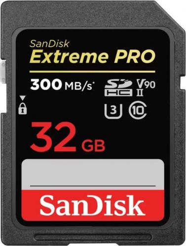 Карта памяти SDHC 32GB SanDisk SDSDXDK-032G-GN4IN Class 10 Extreme Pro UHS-II, U3, V90 (300 Mb/s)