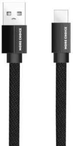 Купить Кабель интерфейсный More Choice K20a USB 2.1A для Type-C плоский нейлон 1м Black - X-1013030 из реестра по лучшей цене