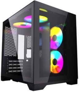 Купить Корпус mATX Powercase Vision Micro черный, без БП, боковая и передняя панель из закаленного стекла - X-951028 из реестра по лучшей цене