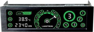 Купить Панель управления вентиляторами Lamptron CM430 сенсорная, 30Вт/канал х4, PWM, черная, зеленая подсветка дисплея - X-873422 из реестра по лучшей цене