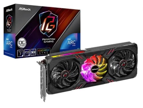 Артикул: X-1057469 - Видеокарта PCI-E ASRock Arc 770 Phantom Gaming OC (A770 PG 16GO) 16GB GDDR6 256bit 6nm 2000/17500MHz HDMI/3*DP RTL - фото